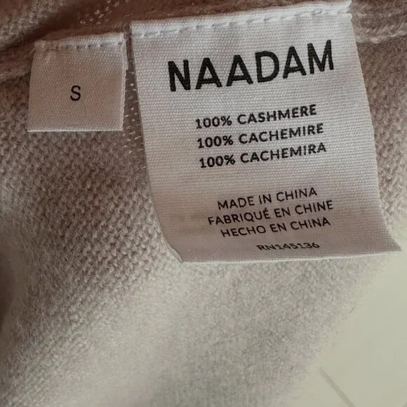 NAADAM Cashmere Turtleneck Dress - Pale Gray - Size S - Picture 4 of 6